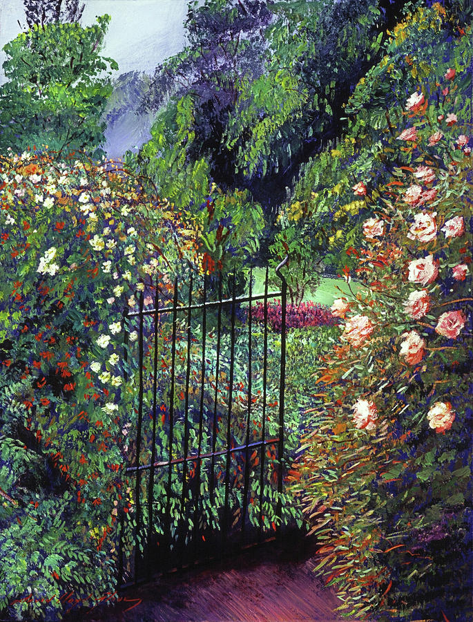  Quiet Garden Entrance #1 Painting by David Lloyd Glover