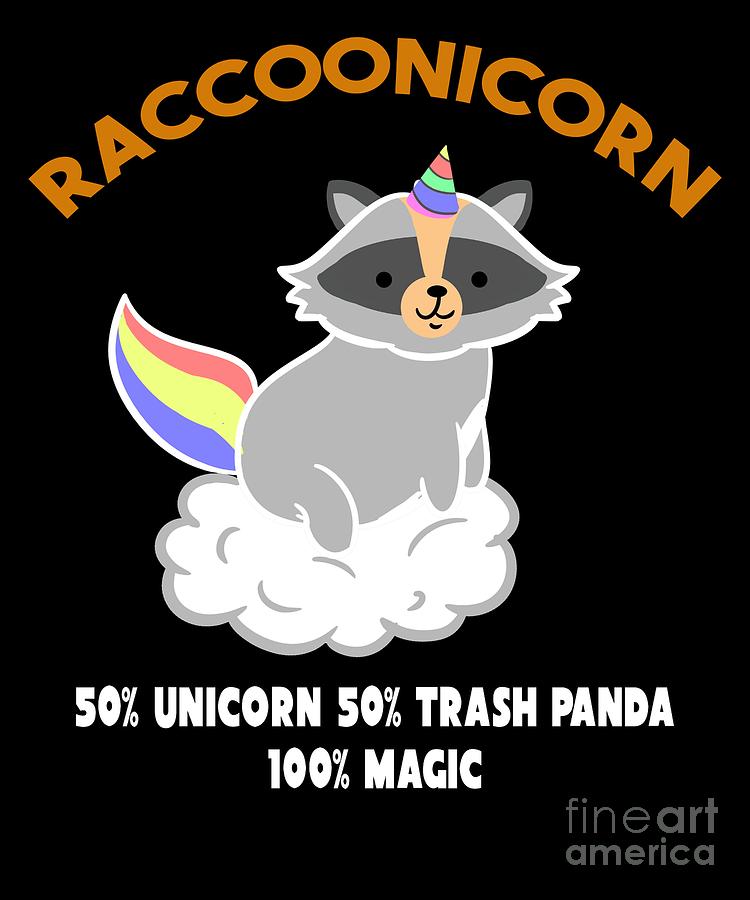 Raccoonicorn Raccoon Racoon Unicorn Trash Panda Canvas Print