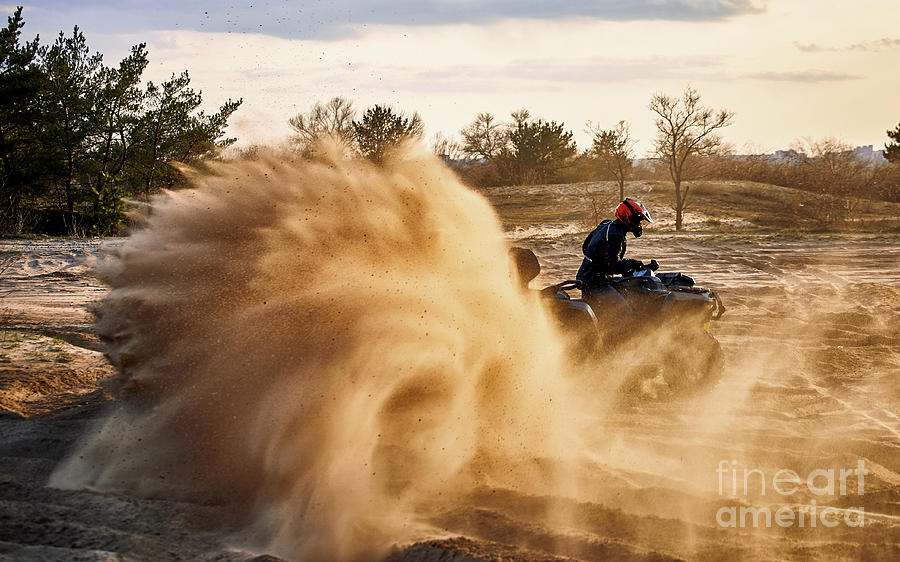 Racing In The Sand On A Four-wheel #1 Photograph by Bondariev