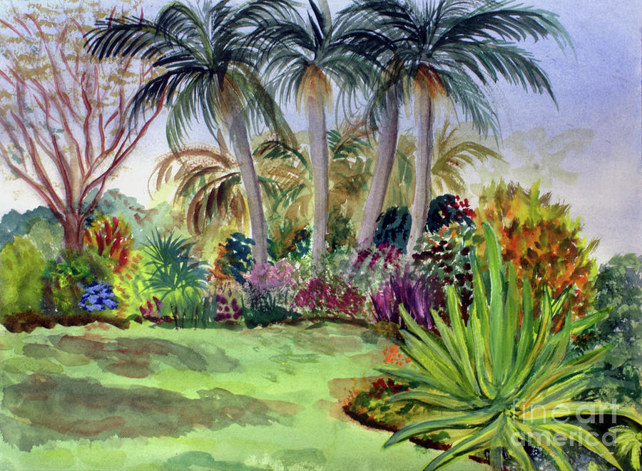 Rainbow Garden At Mounts Botanical  #1 Painting by Donna Walsh
