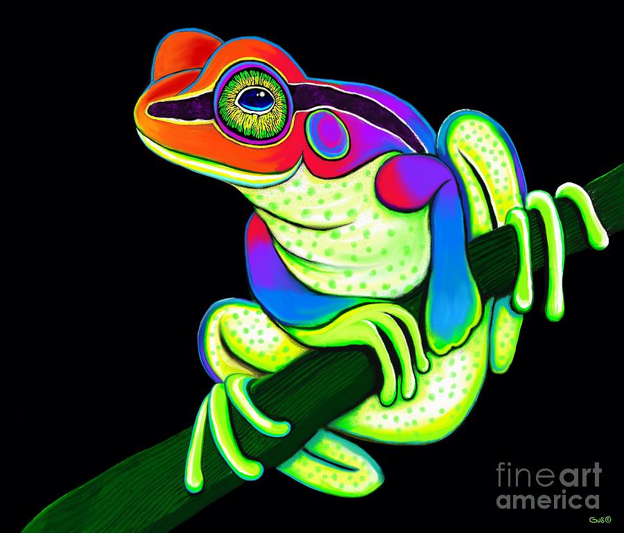 Rainbow Tree Frog #2 Digital Art by Nick Gustafson