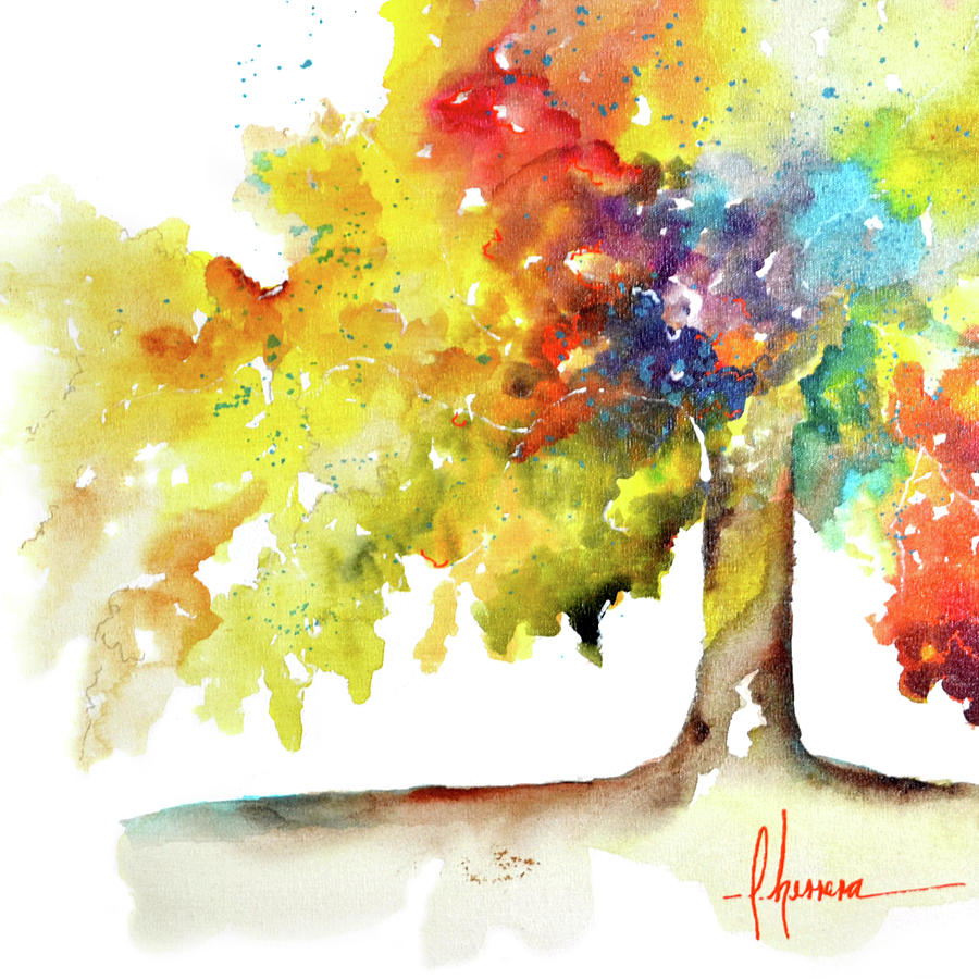 Rainbow Trees I #1 Painting by Leticia Herrera