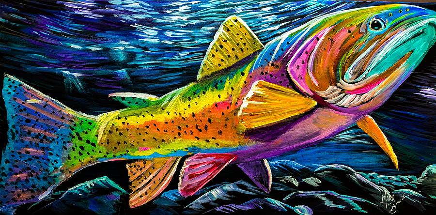 Rainbow Trout Painting by Mark Ray