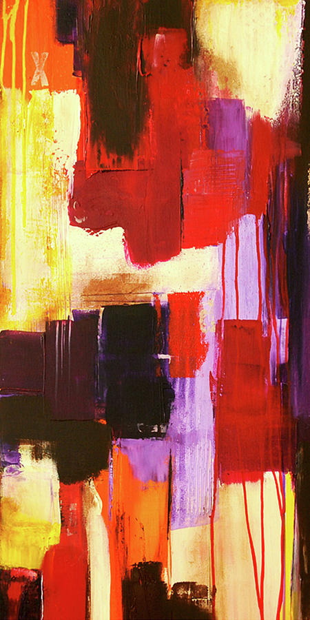 Abstract Painting - Raspberry Beret I #1 by Erin Ashley