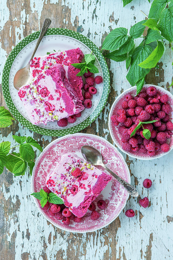 Raspberry Ice Cream Cake #1 Photograph by Irina Meliukh