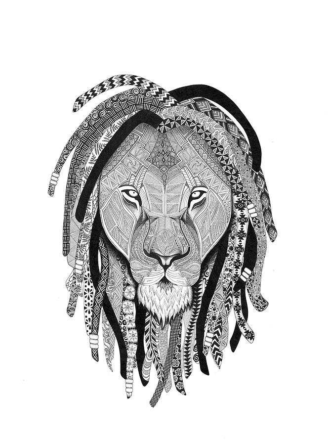 Animal Digital Art - Rasta Lion #1 by Nicky Kumar