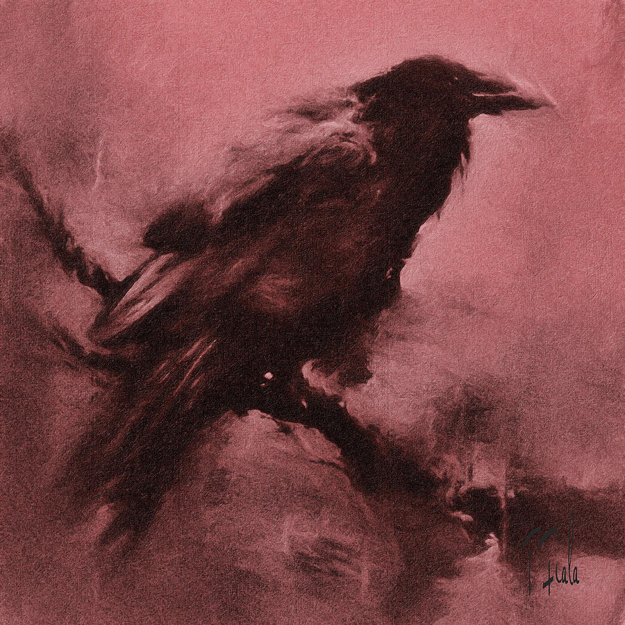 Raven at Twilight #1 Digital Art by Terry Fiala