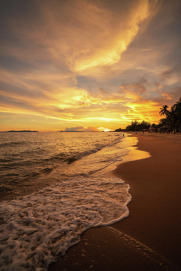 Rayong beach and sunset #1 Photograph by Anek Suwannaphoom