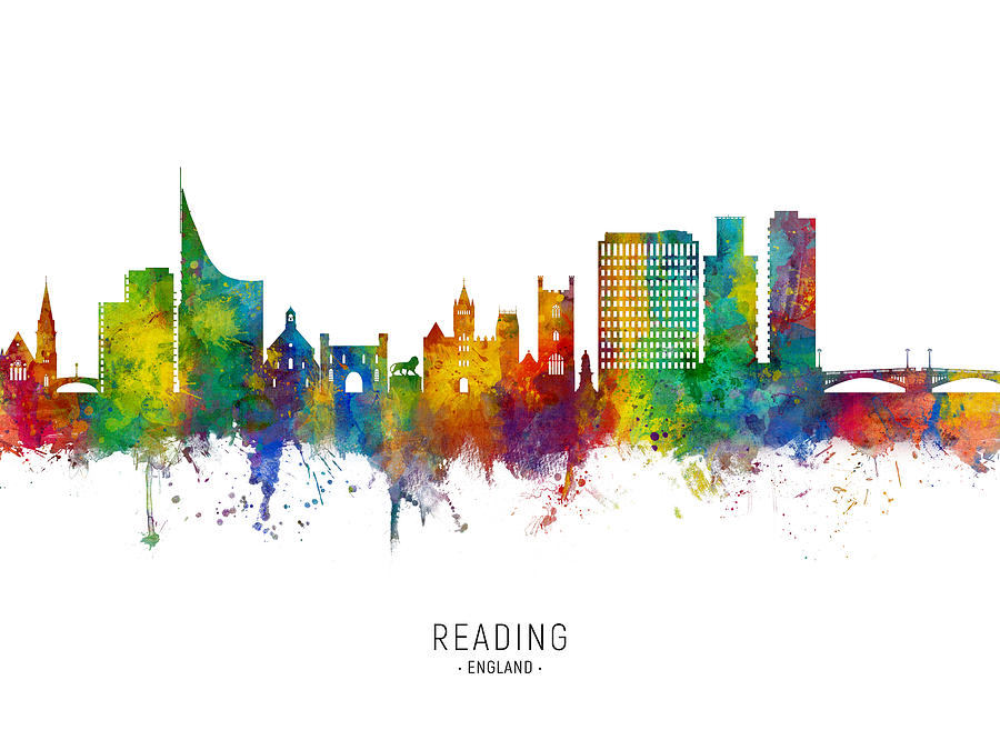 Reading England Skyline #1 Digital Art by Michael Tompsett