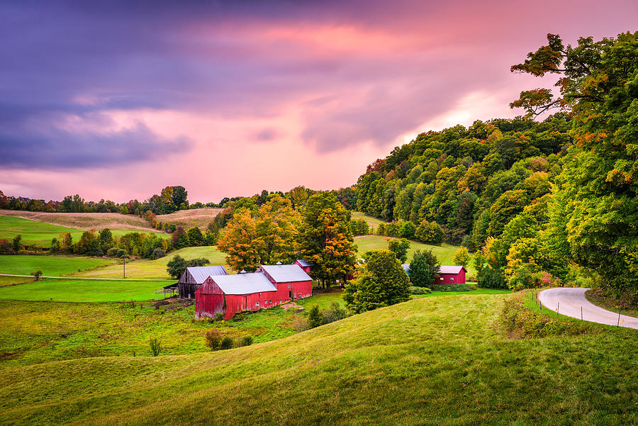 Fall Photograph - Reading, Vermont, Usa Rural Farm Scene #1 by Sean Pavone