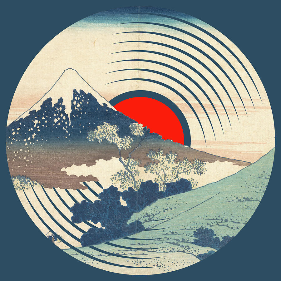 Record Album Vinyl LP Asian Japanese Mountain Snow Painting by Tony Rubino