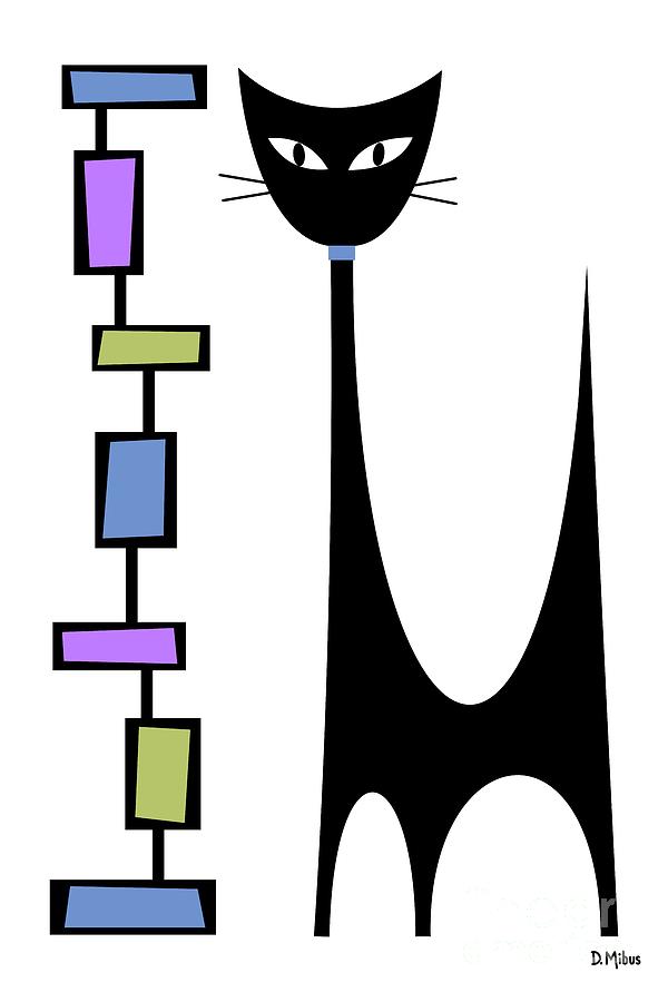Rectangle Cat 2 Digital Art by Donna Mibus