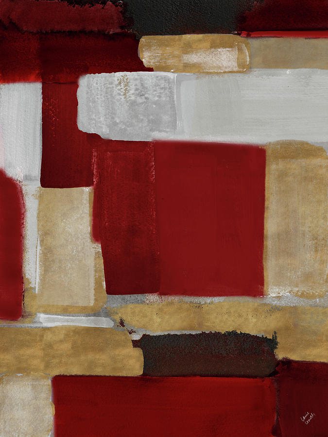 Abstract Painting - Red And Gold Light I #1 by Lanie Loreth