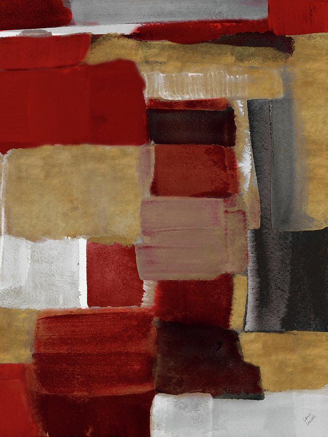 Abstract Painting - Red And Gold Light II #1 by Lanie Loreth