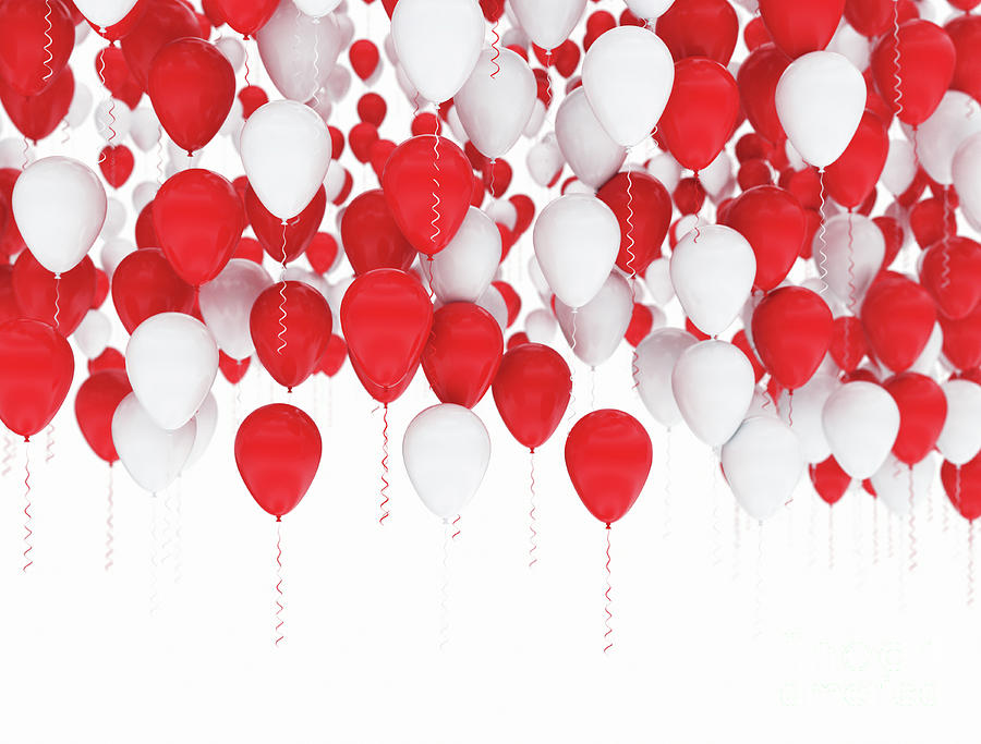 Red And White Balloons #1 Photograph by Jesper Klausen/science Photo Library