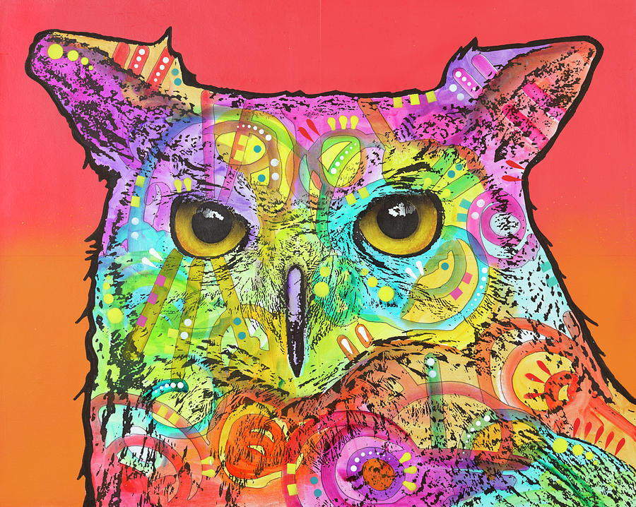 Owl Mixed Media - Red Owl #1 by Dean Russo
