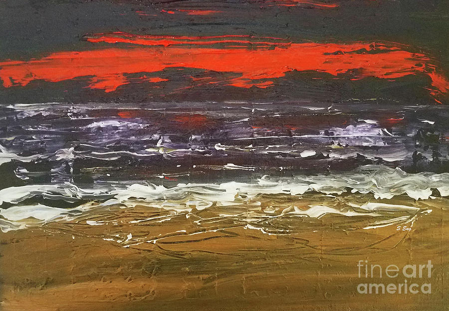 Red Sky at Night 300 #1 Painting by Sharon Williams Eng