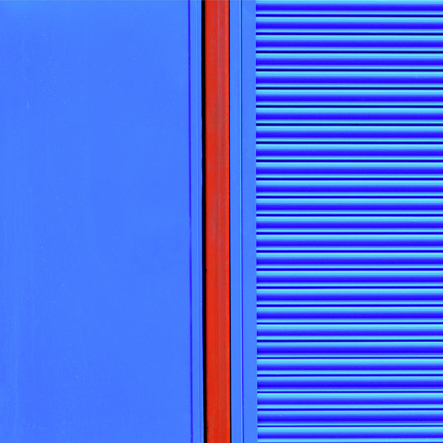 Square - Blue with Red Stripe Square Photograph by Stuart Allen