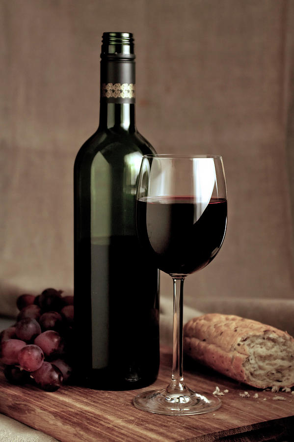 Red Wine Stillife #1 Photograph by Lisavalder