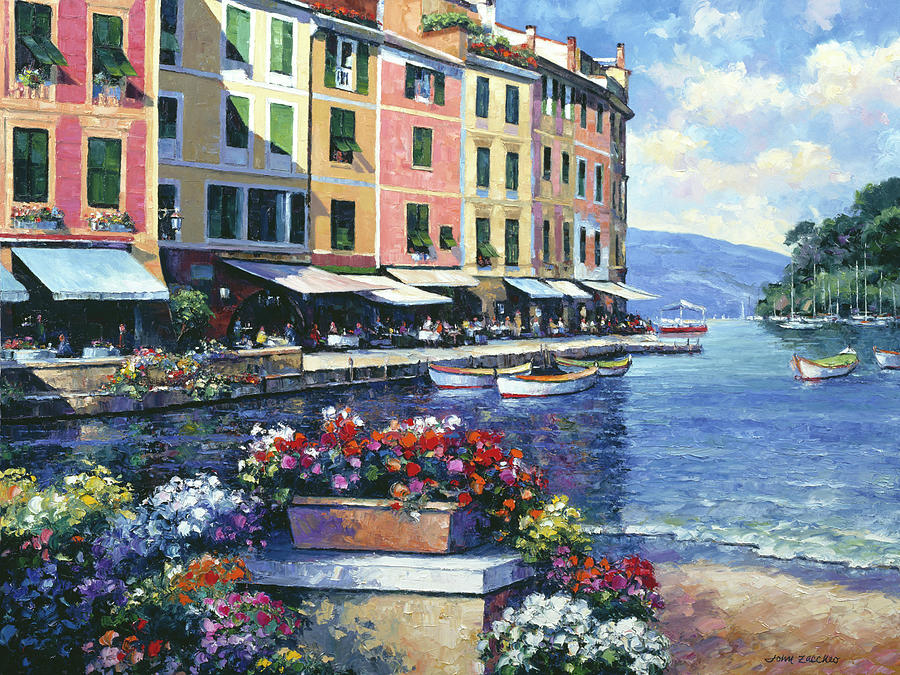 Reflections Of Portofino #1 Painting by John Zaccheo