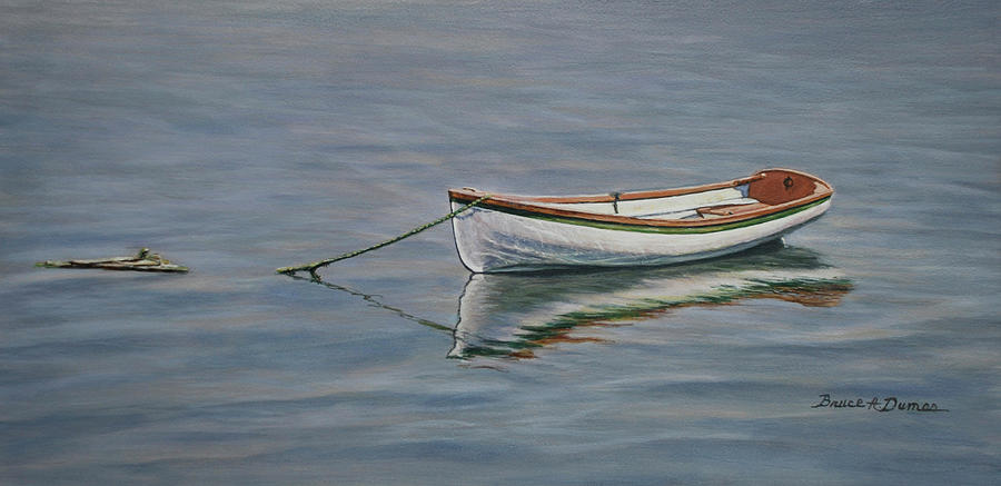 Boat Painting - Reflective Dinghy #1 by Bruce Dumas