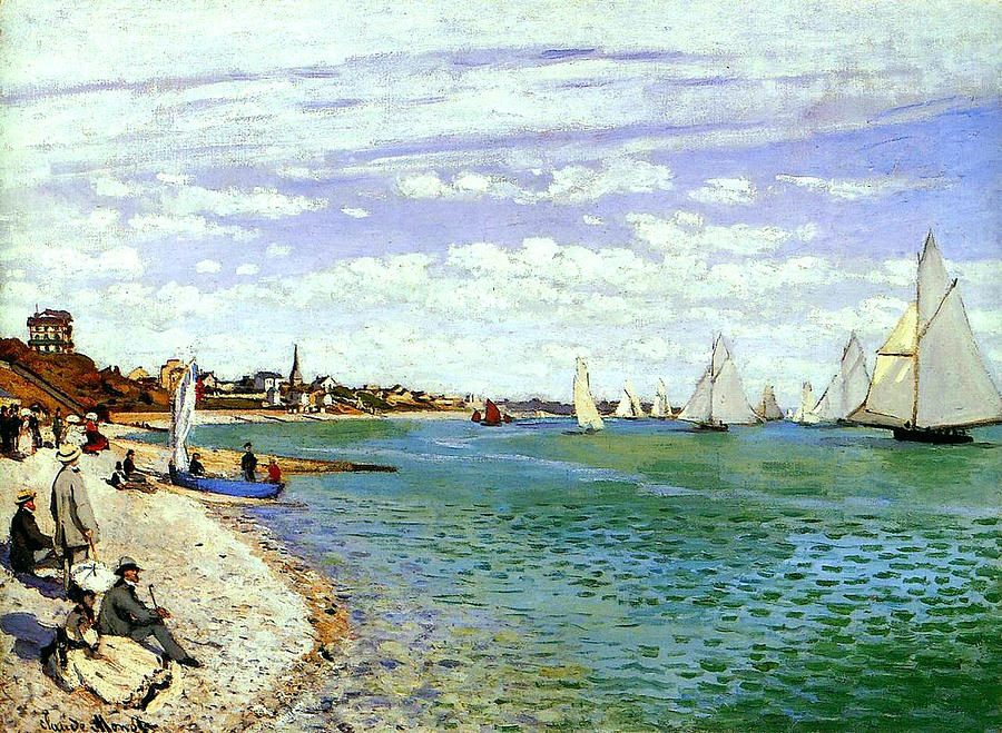 Regatta At Sainte Adresse Painting By Claude Monet Pixels