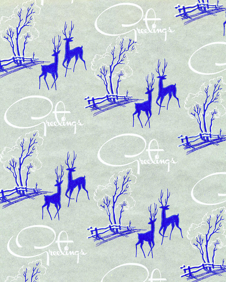 Christmas Drawing - Reindeer Pattern #1 by CSA Images