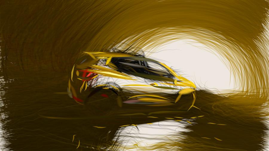 Renault Clio RS 200 Drawing #2 Digital Art by CarsToon Concept