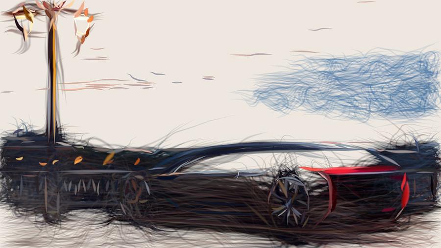 Renault EZ Ultimo Drawing #2 Digital Art by CarsToon Concept