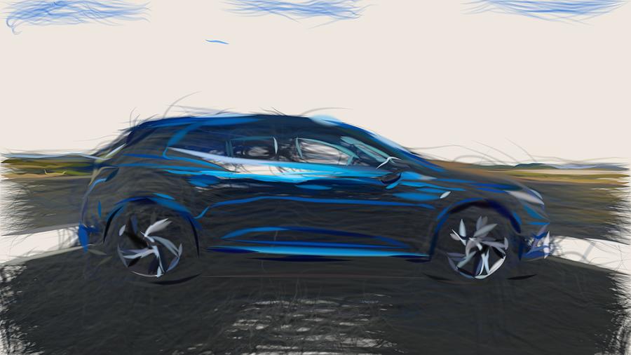 Renault Megane GT Draw #2 Digital Art by CarsToon Concept