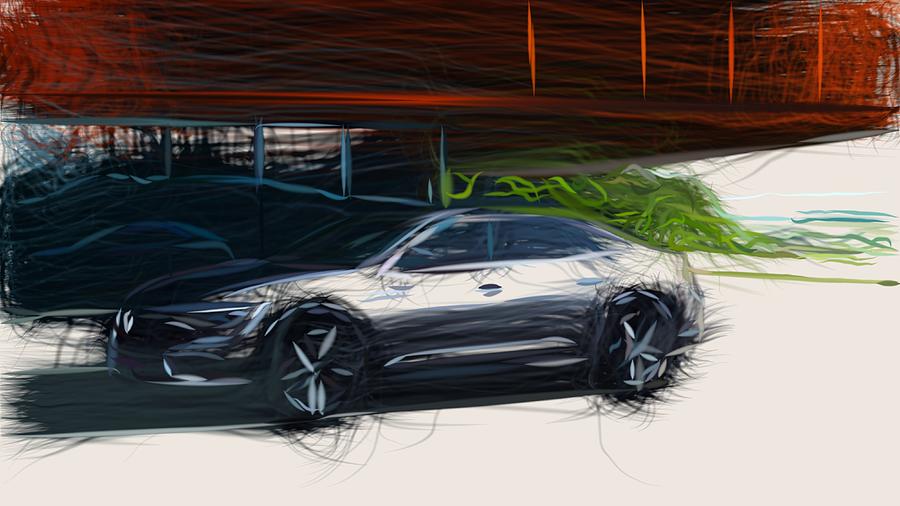 Renault Talisman Draw #2 Digital Art by CarsToon Concept