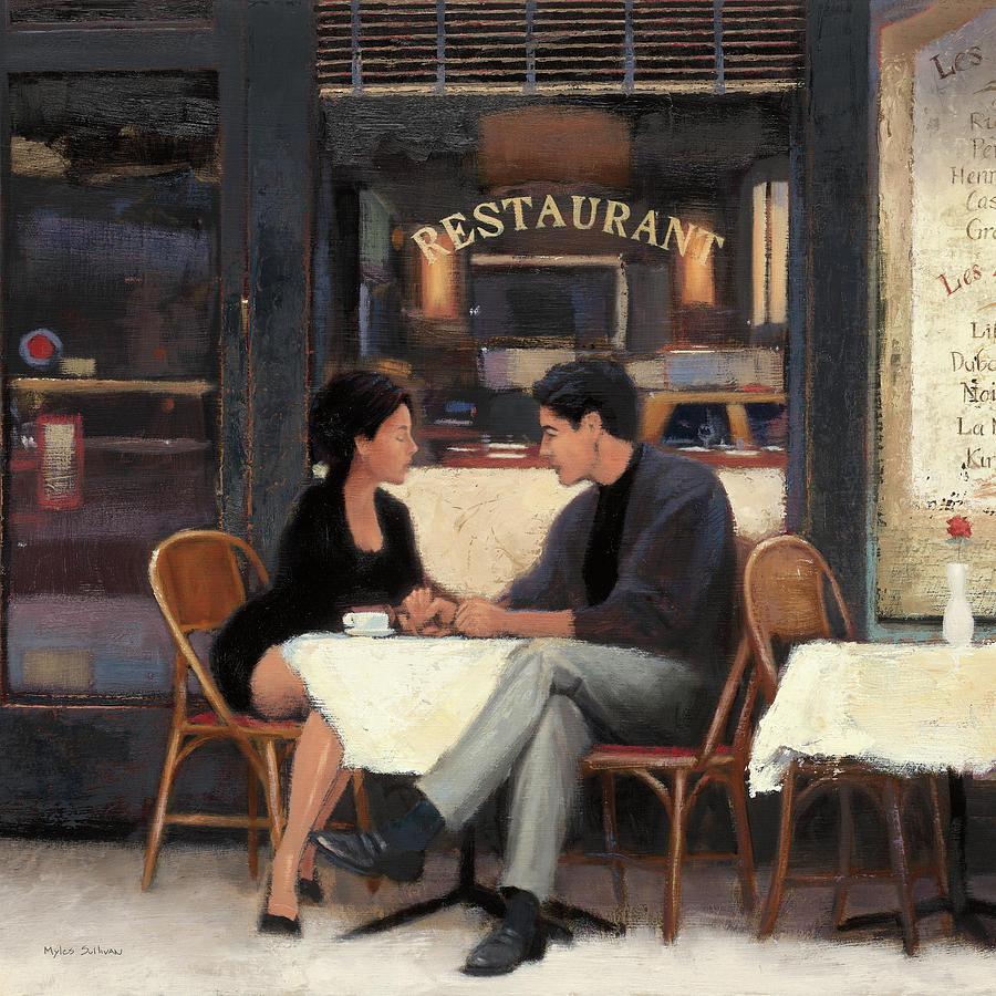 Cafes Painting - Rendezvous #1 by Myles Sullivan