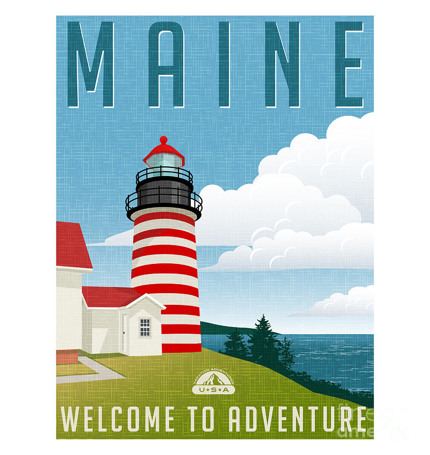 Usa Digital Art - Retro Style Travel Poster Or Sticker by Teddyandmia Usa Digital Art - Retro Style Travel Poster Or Sticker by Teddyandmia