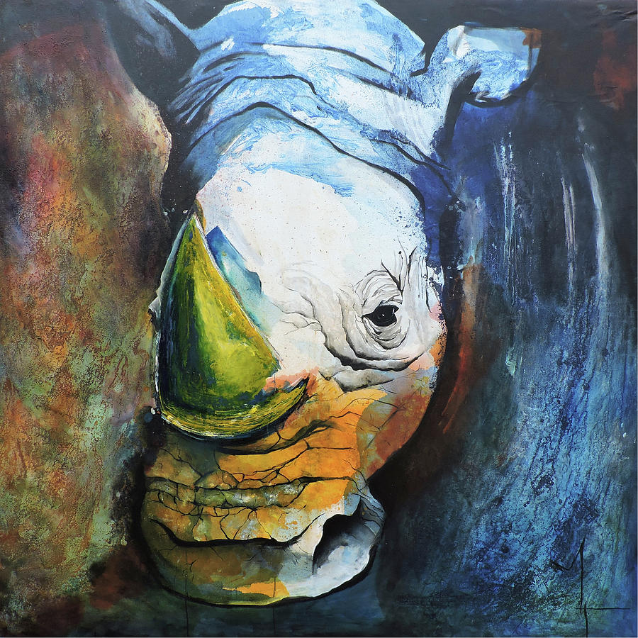 Rhino Painting by Leticia Herrera - Fine Art America