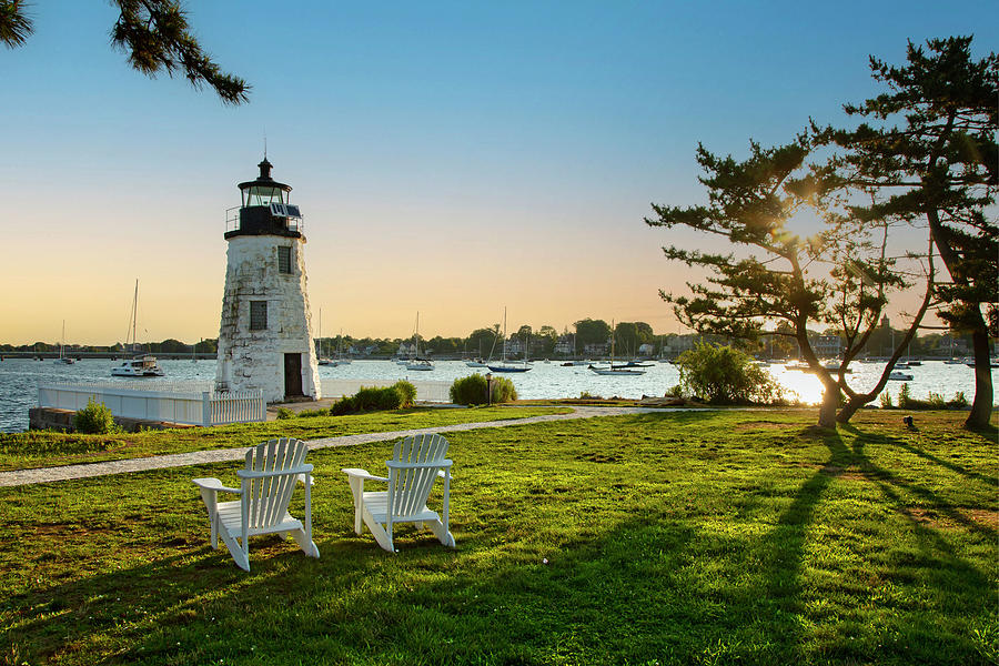 Rhode Island, Newport, Gurneys Newport Resort With View Of Green Light #1 Digital Art by Lumiere
