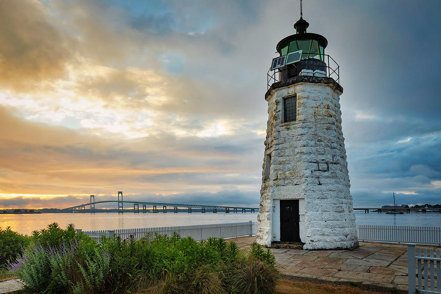 Rhode Island, Newport, Newport Harbor Lighthouse #1 Digital Art by Lumiere