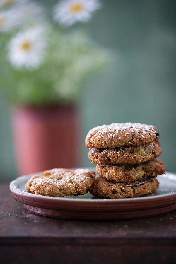 Rhubarb And Oat Cookies vegan #1 Photograph by Kati Neudert