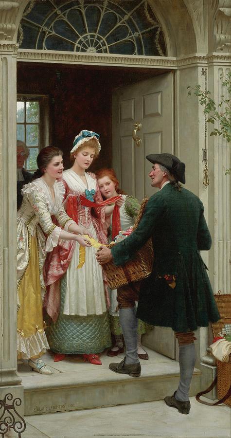 Edmund Blair Leighton Painting - Ribbons and Laces for very Pretty faces, 19th century by Edmund Blair Leighton