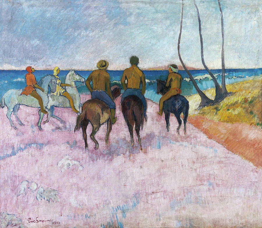 Riders on the Beach I #1 Painting by Paul Gauguin