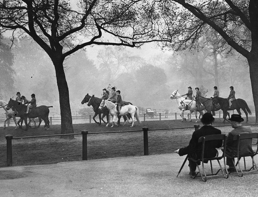 Hyde Park Photograph - Riding In Park #1 by Fox Photos