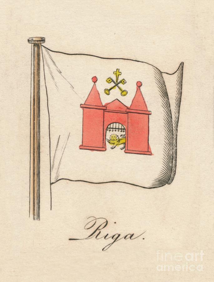 Riga, 1838 #1 Drawing by Print Collector