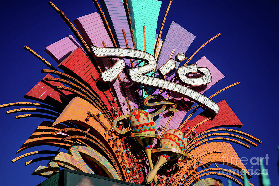 Rio Casino Neon Sign in the Day low angle Wide #1 Photograph by Aloha Art