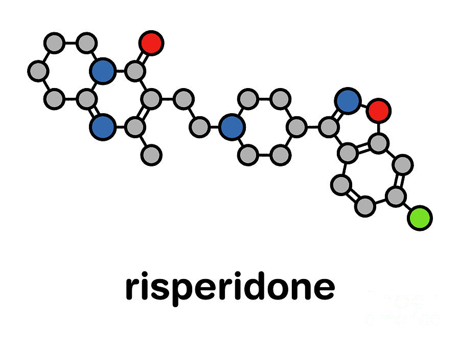 Ring Photograph - Risperidone Antipsychotic Drug Molecule #1 by Molekuul/science Photo Library