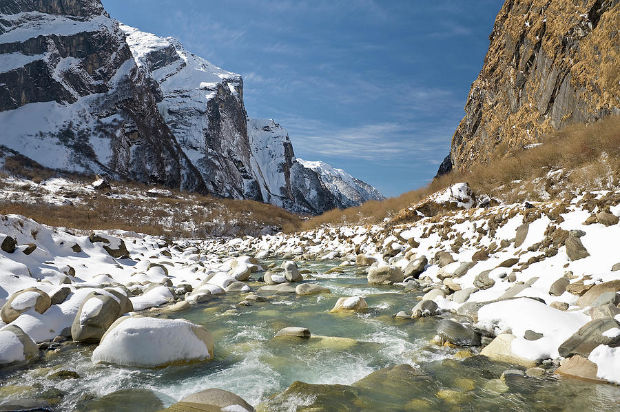 River In Snowy Mountain Landscape #1 Photograph by Cultura Exclusive/ben Pipe Photography