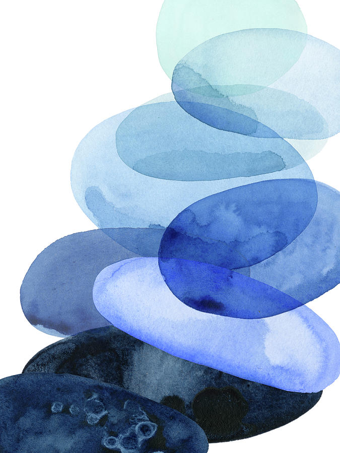 River Worn Pebbles I #1 Painting by Grace Popp River Worn Pebbles I #1 Painting by Grace Popp