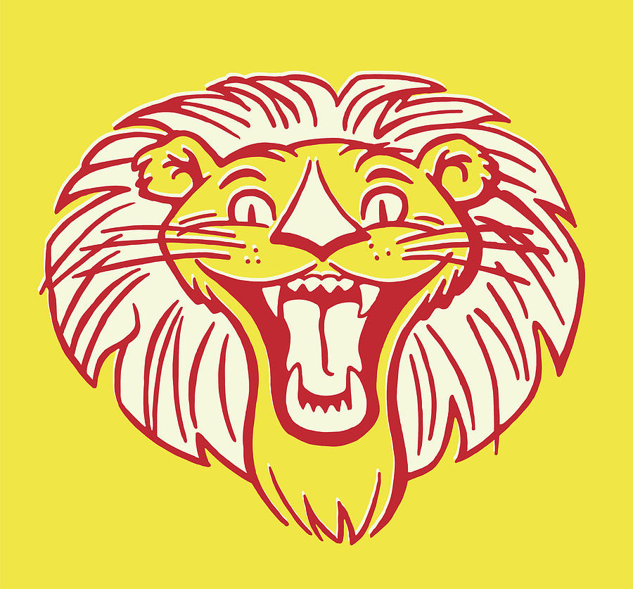lion roaring drawing