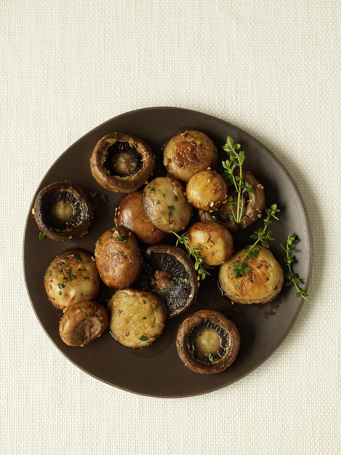 Roasted Mushrooms With Thyme Photograph by James Baigrie