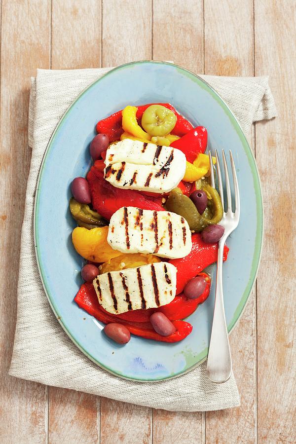Roasted Peppers With Grilled Halloumi greece #1 Photograph by Rua Castilho