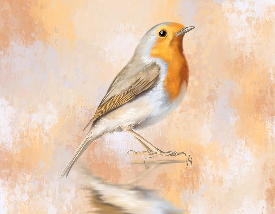 Robin Painting - Robin #1 by Veronica Minozzi