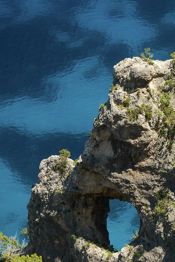 Rock Arch On The Mountainous Coast Above The Sea, Golfo Di Orosei, Selvaggio Blu, Sardinia, Italy, Europe #1 Photograph by Dirk Steuerwald